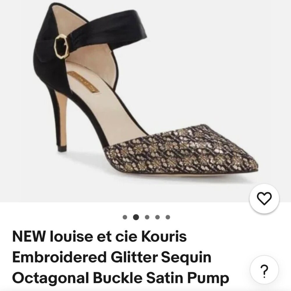 Louise et Cie Kouris Embroidered Glitter Sequin Satin Pump